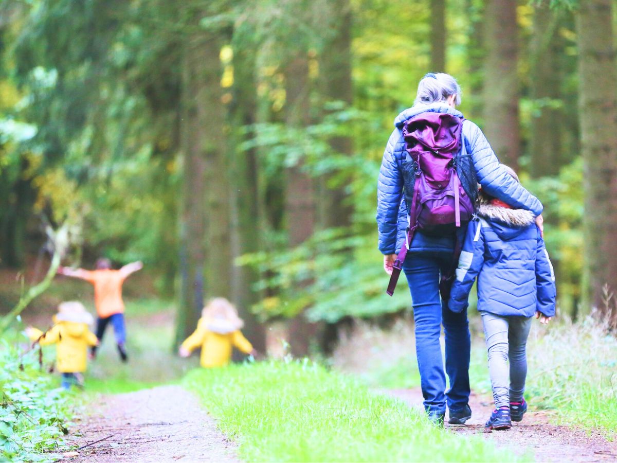 Family hiking