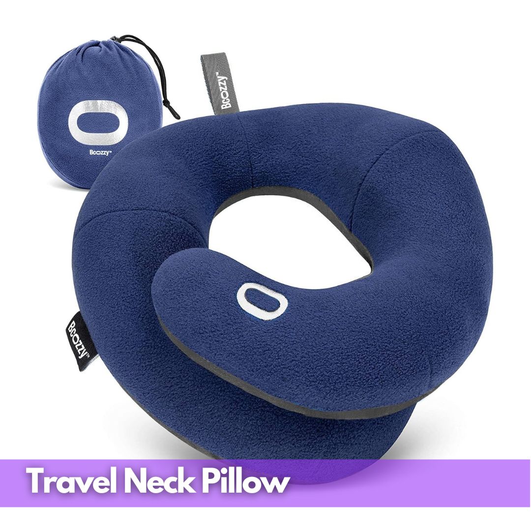 Cover Image for BCOZZY Travel Neck Pillow – Double Support, Adjustable, Washable, with Carry Bag